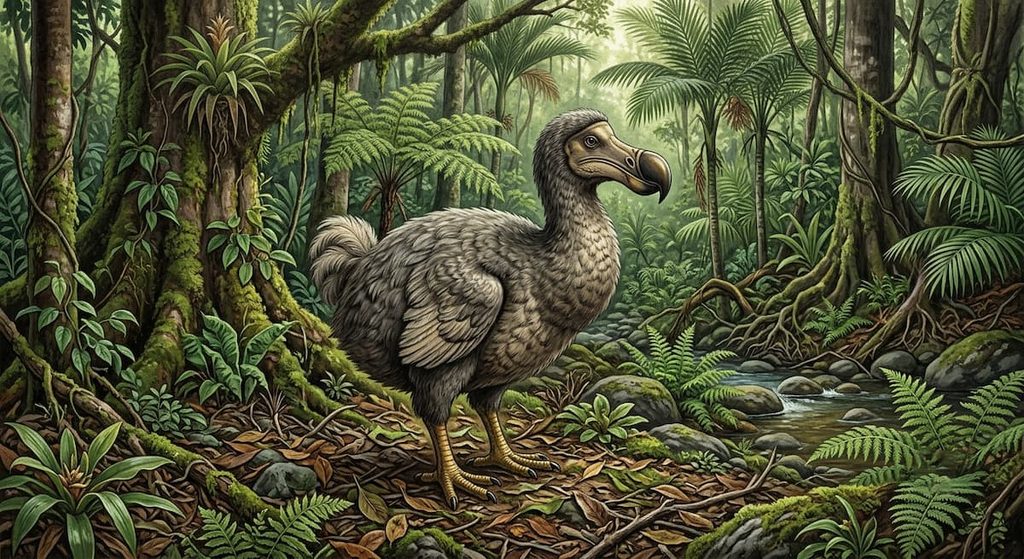 A reconstruction of the extinct dodo