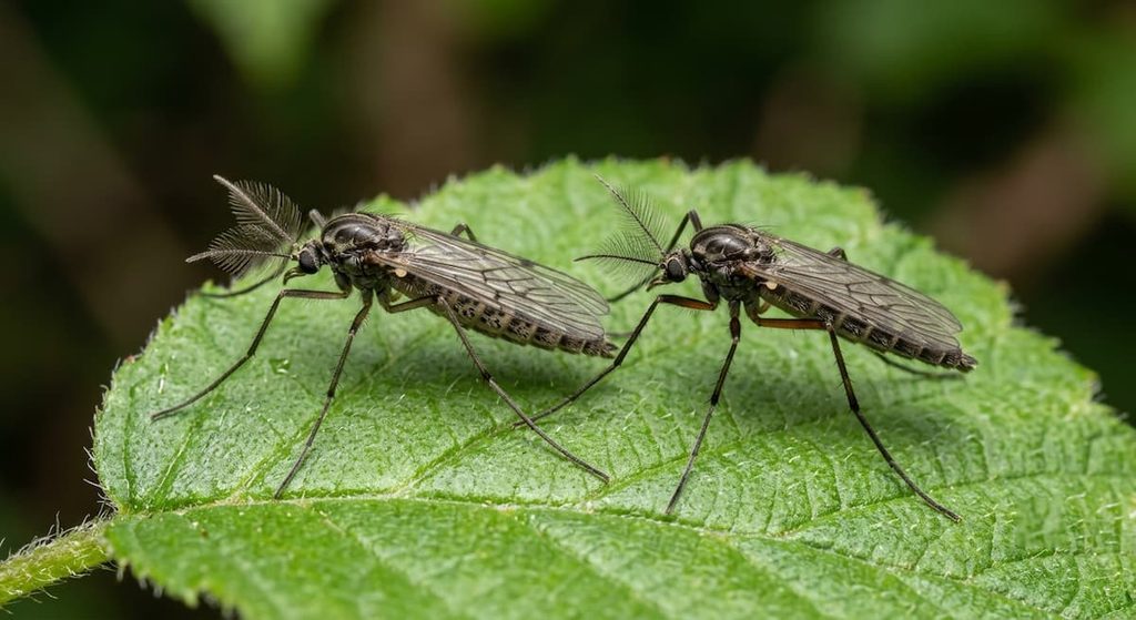 Two similar-looking non-biting midges illustrating cryptic species.
