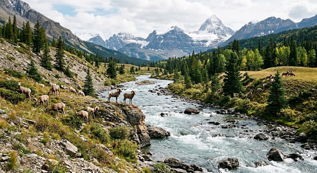 A natural barrier separating animal populations during evolutionary divergence.