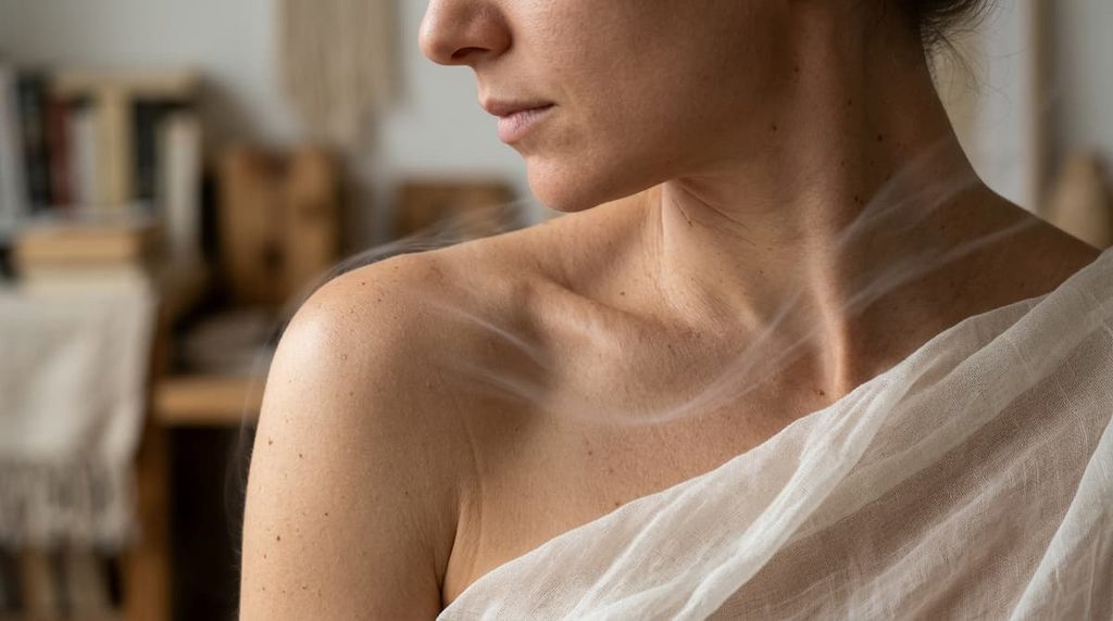 Close-up of human skin illustrating the topic of skin respiration